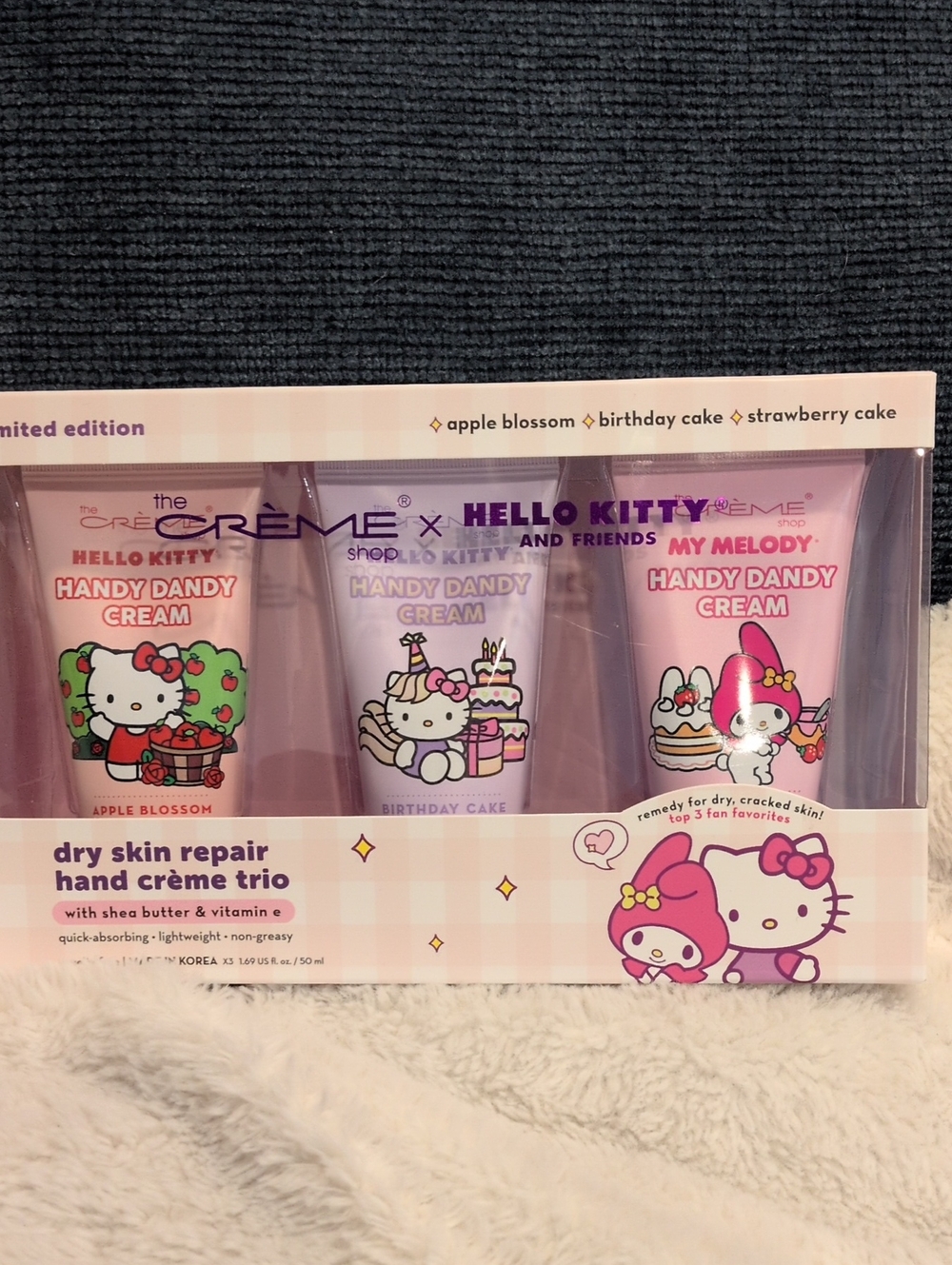 The Crème x Hello Kitty Handy Dandy Hand Cream Trio